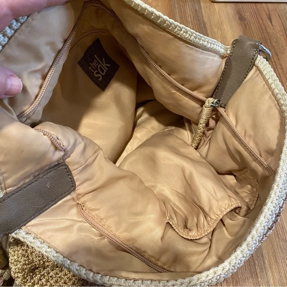 The Sak Tan and Brown Shoulder Bag with Braided Strap